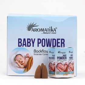 10 Adet Aromatika Baby Powder Geri Akışlı Şelale Tütsü (Backflow)