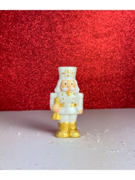 Beyaz Yılbaşı Dekoru Fındık Kıran Kurşun Asker Nutcracker Yeni Yıl Biblo