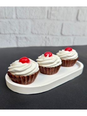 Dekorotif Mutfak Süsü Çikolata Cupcake Tatlı Tabağı