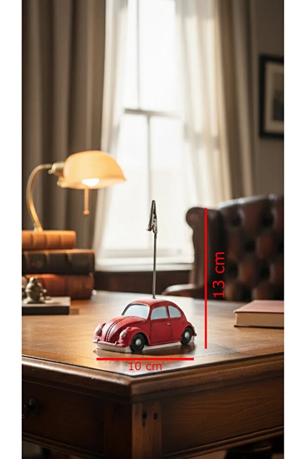 Kırmızı Araba Vintage VW Beetle Vosvos Fotoğraf Not Tutucu Erkeğe Hediye Fikri Biblo Ofis Hediyesi-869-Large
